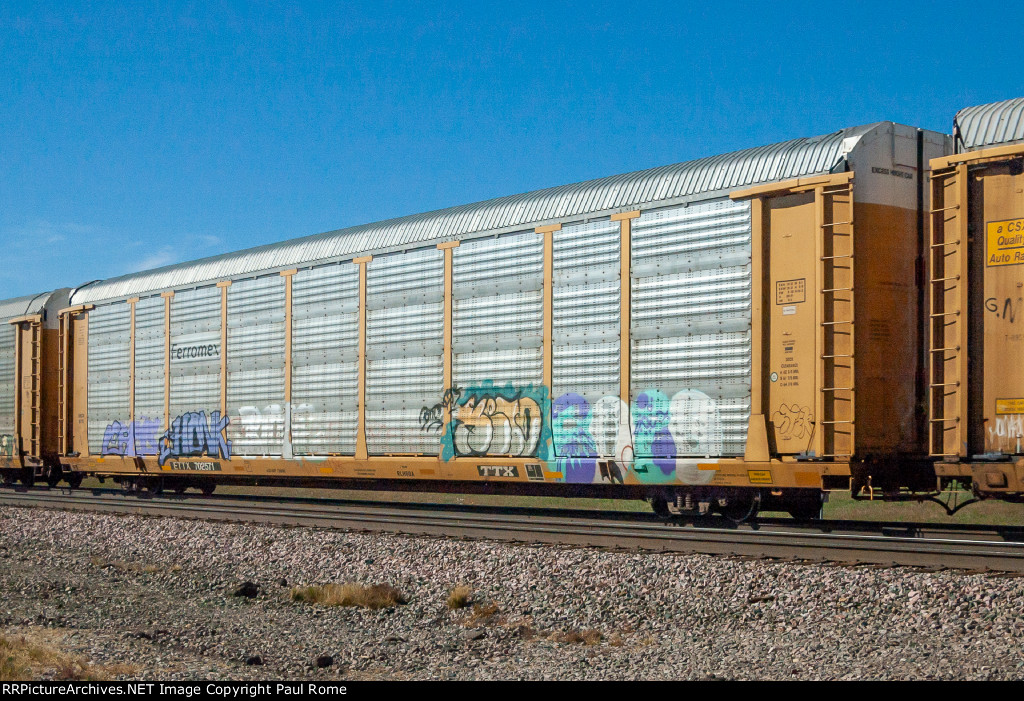 Ferromex, ETTX 702571, Autorack car on the BNSF 